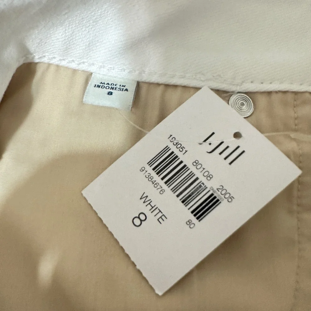 NEW J. Jill Denim Shorts Womens 8 White Cuffed 7